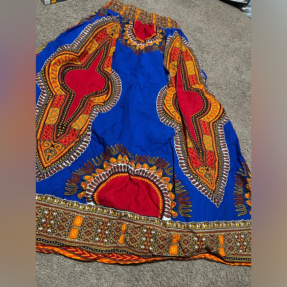 Vibrant Blue and Red Skirt.